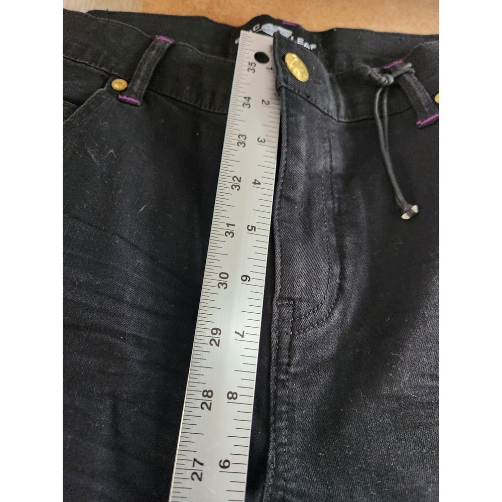 Blac‎ Leaf Wisdom and Legacy Mens Black Denim Jeans 32x32 Patches Streetwear Y2K - Picture 15 of 16